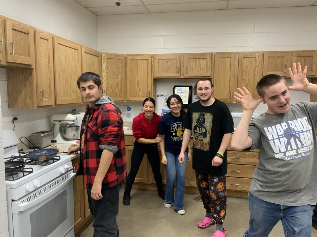 Food science class making hamburgers