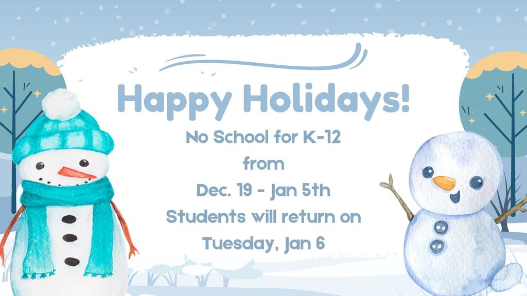winter break reminder