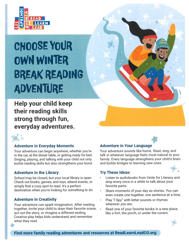 Reading adventure ideas for winter break