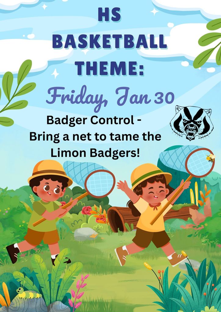 flyer with the HS Basketball game theme