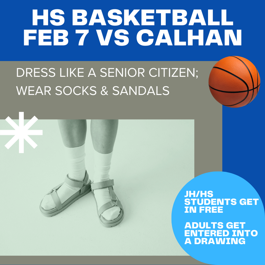 HS Basketball theme flyer for Feb 7
