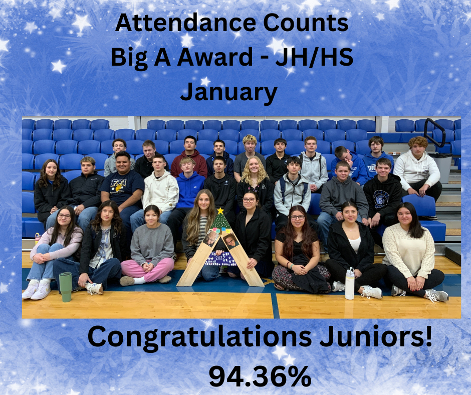 Big A attendance flyer for January for the JH/HS students 