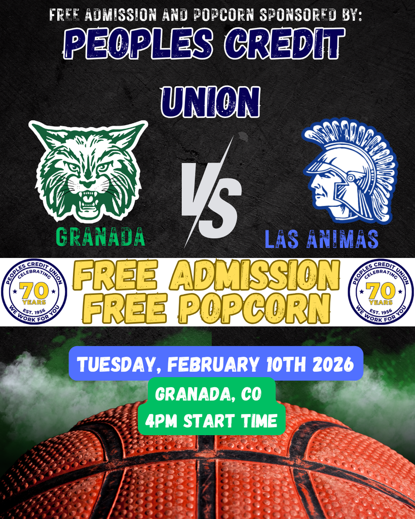 flyer for the HS BB game in Grananda offering free popcorn and entry