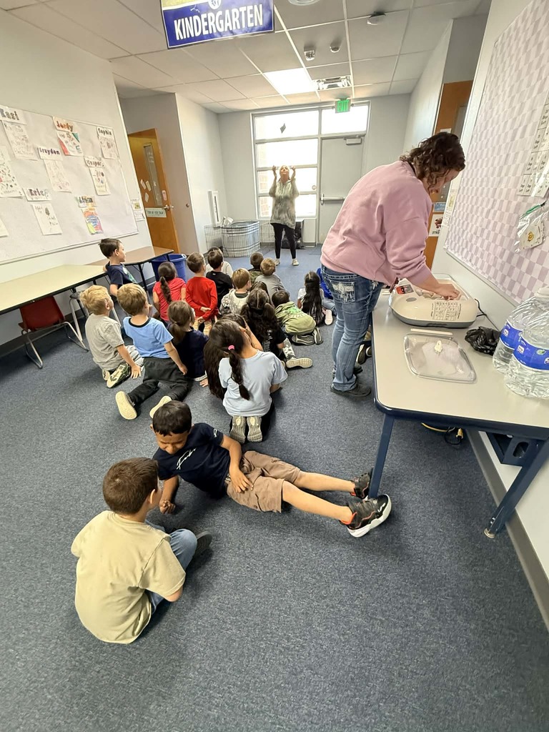 Kindergarten class pics putting eggs in incubator 