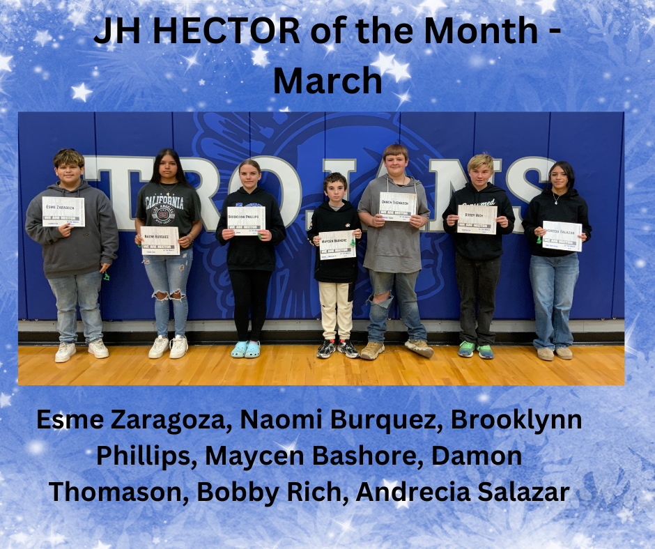JH HECTOR of the month students flyer