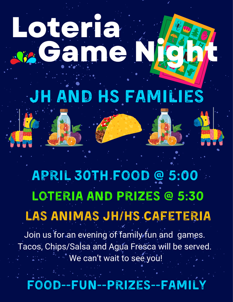 JH/HS Loteria game night flyer