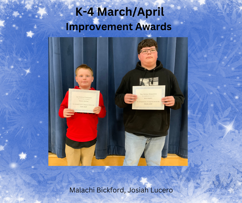 5th & 6th grade improvent award winners for march/april flyer