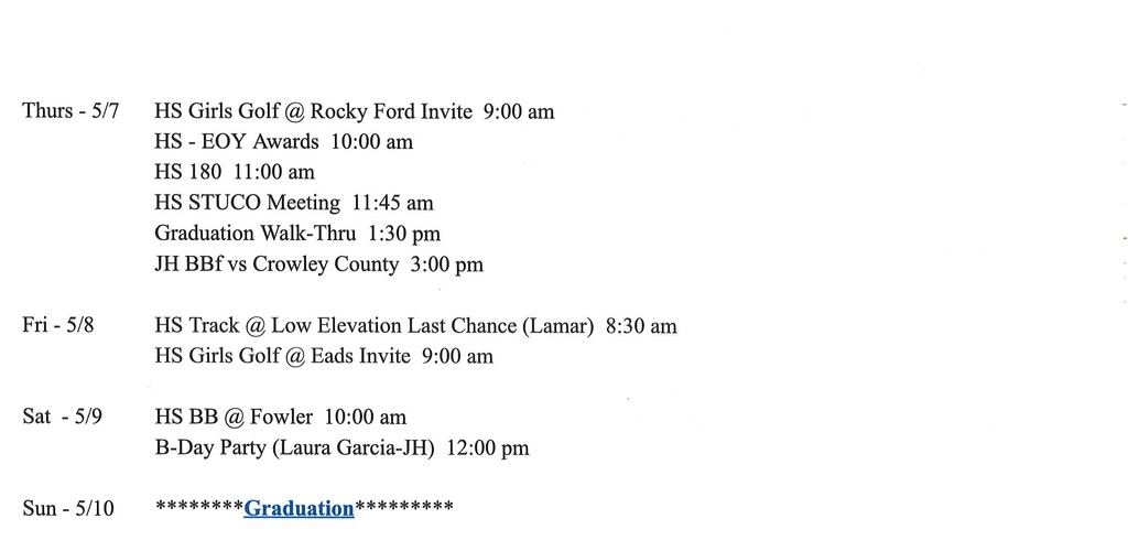 JH/HS announcements 