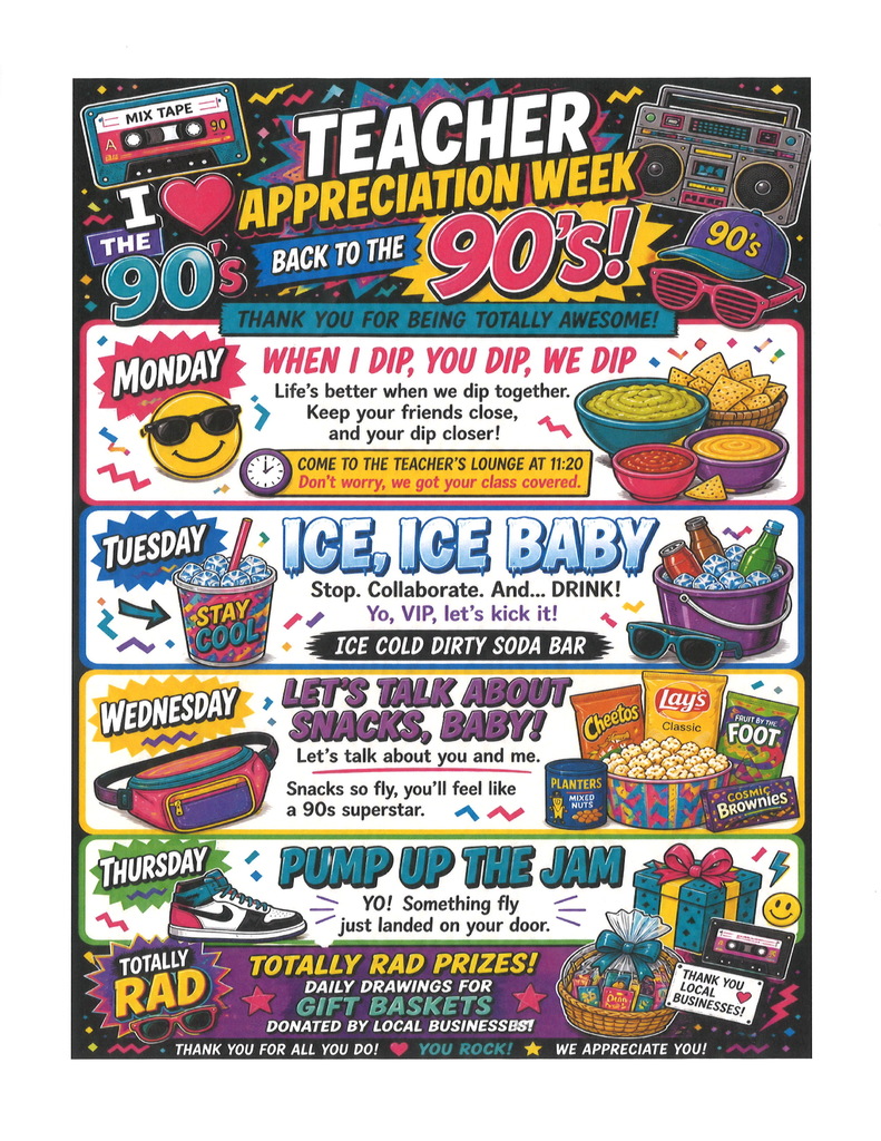 Teacher Appreciation flyer for LAES 