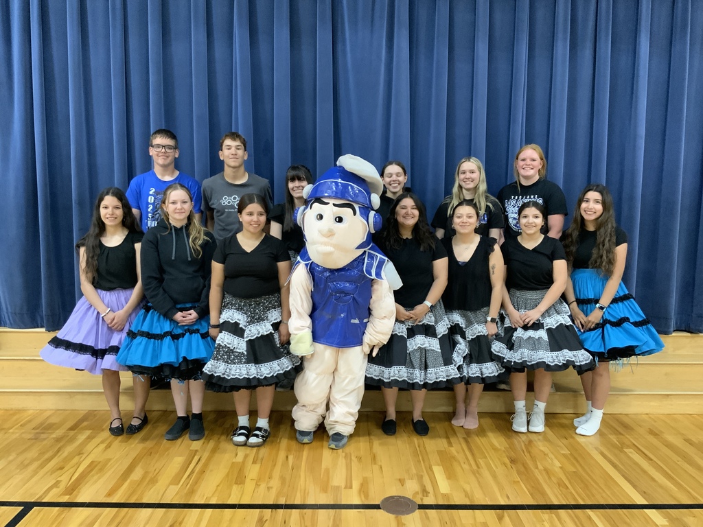HS Square dancers at elementary assembly 