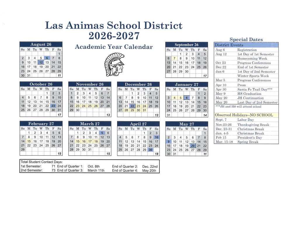 school calendar for 2026-27