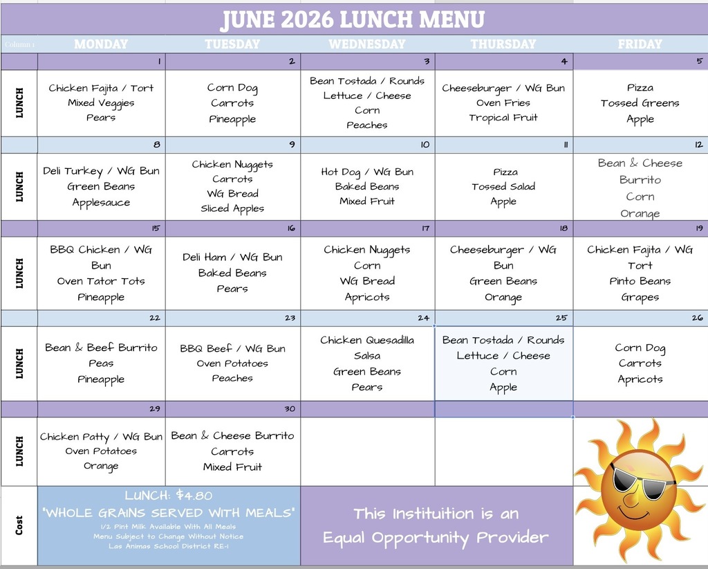 Summer lunch menu