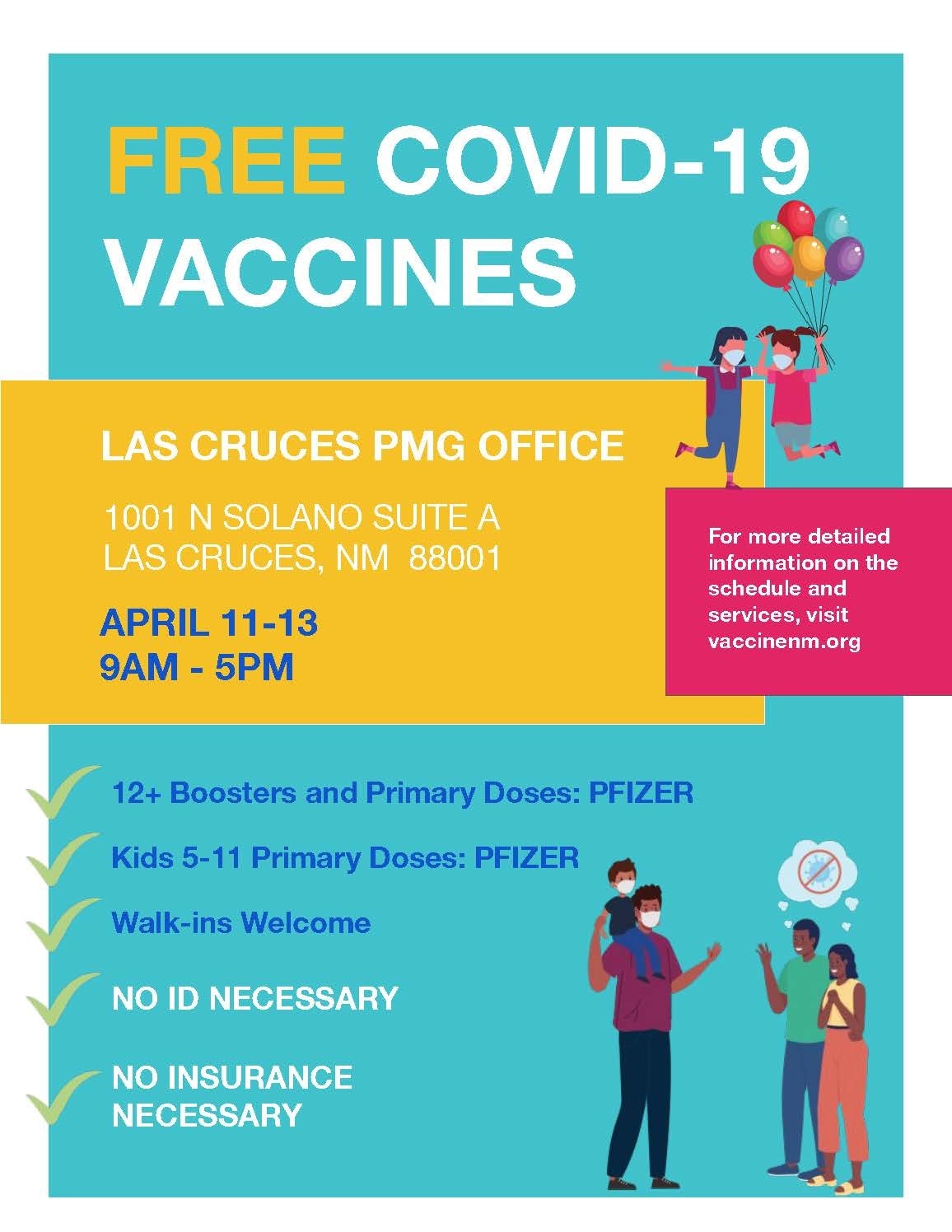 PMG to offer free COVID-19 vaccines April 11-13 | Las Cruces High School