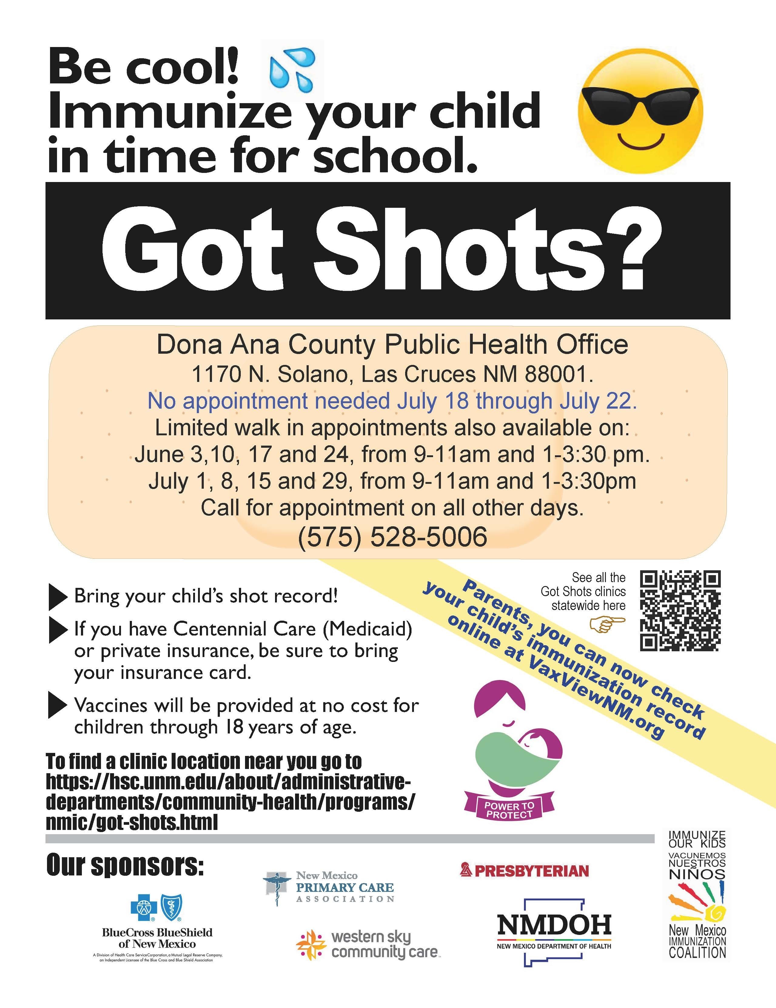 Las Cruces Public Health Office offering back-to-school immunizations by  appointment July 1st through August 31st | Booker T Washington Elementary  School