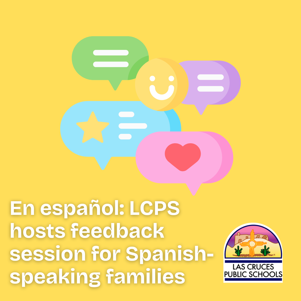 yellow graphic with colorful speech bubbles