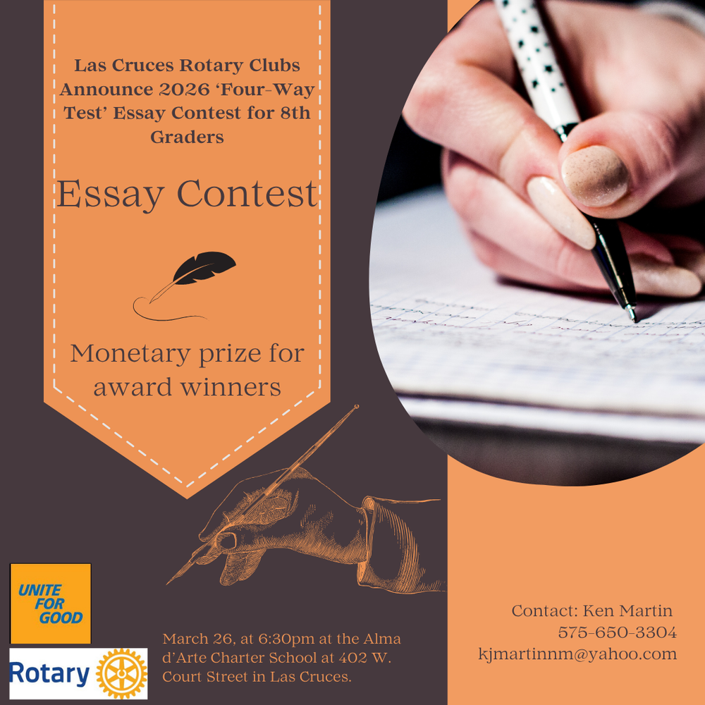 2026 Rotary Essay Contest for Las Cruces Eighth Graders Features Cash Prizes