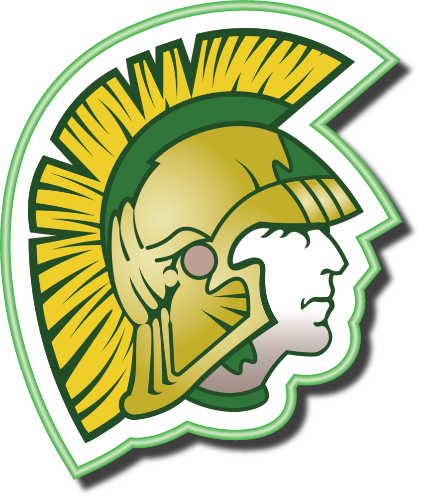 green and yellow Mayfield Trojan logo