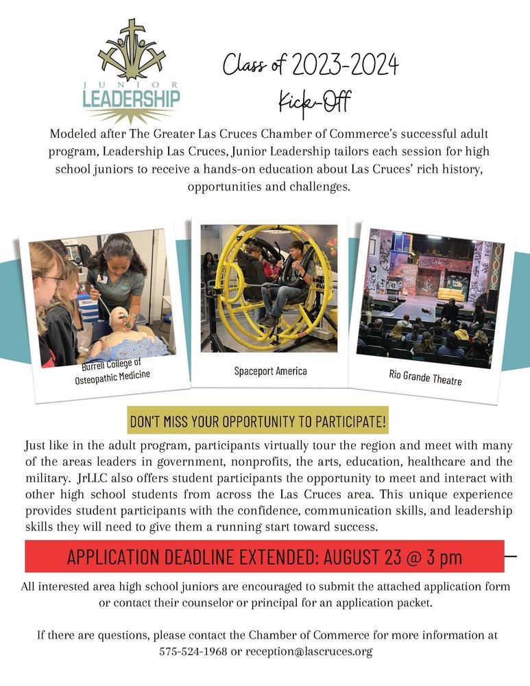 Join the 2023-2024 Class for Junior Leadership of Las Cruces (Application deadline extended)
