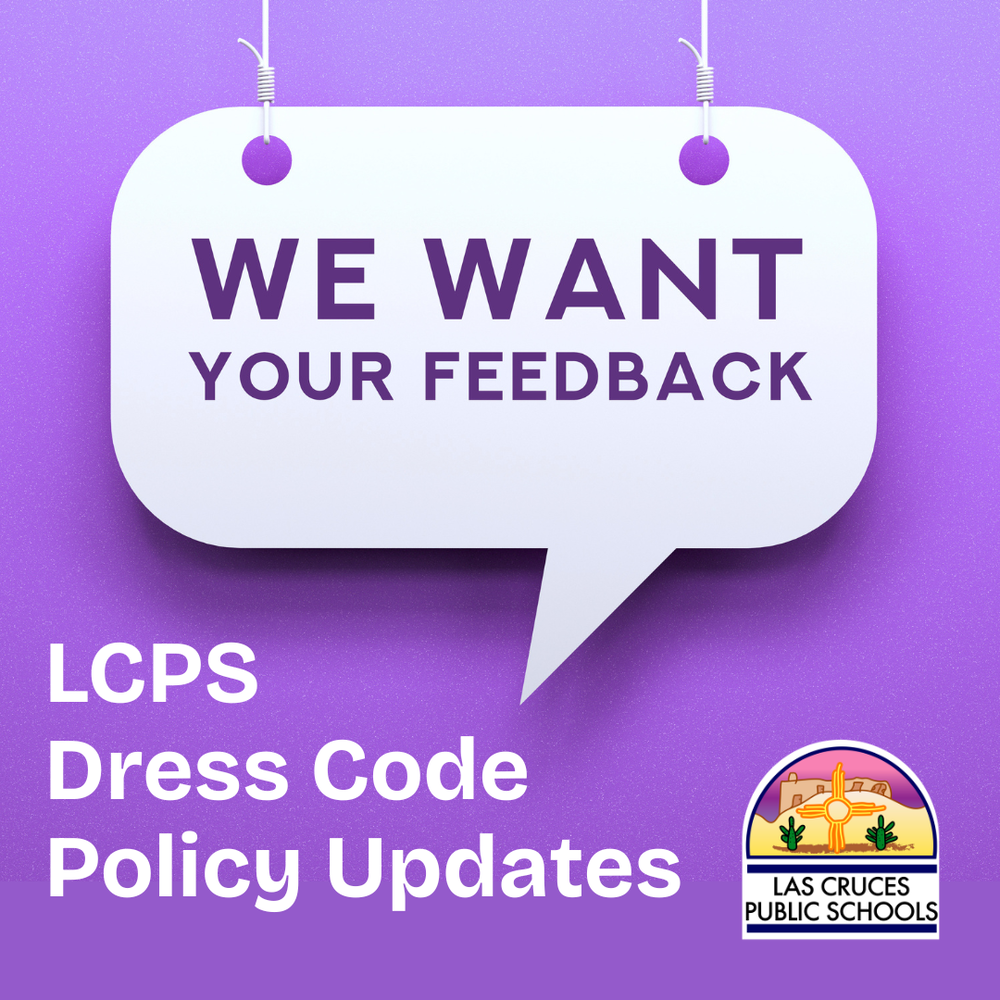 purple graphic with text bubble and LCPS logo