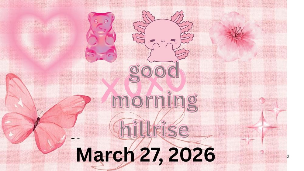 Announcements March 27, 2026