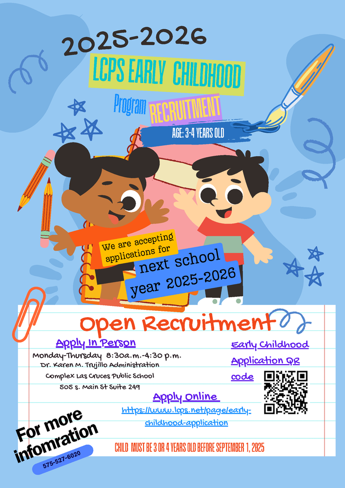 Attention Parents: Early Childhood Program Enrollment for the 2025-2026 School Year! 