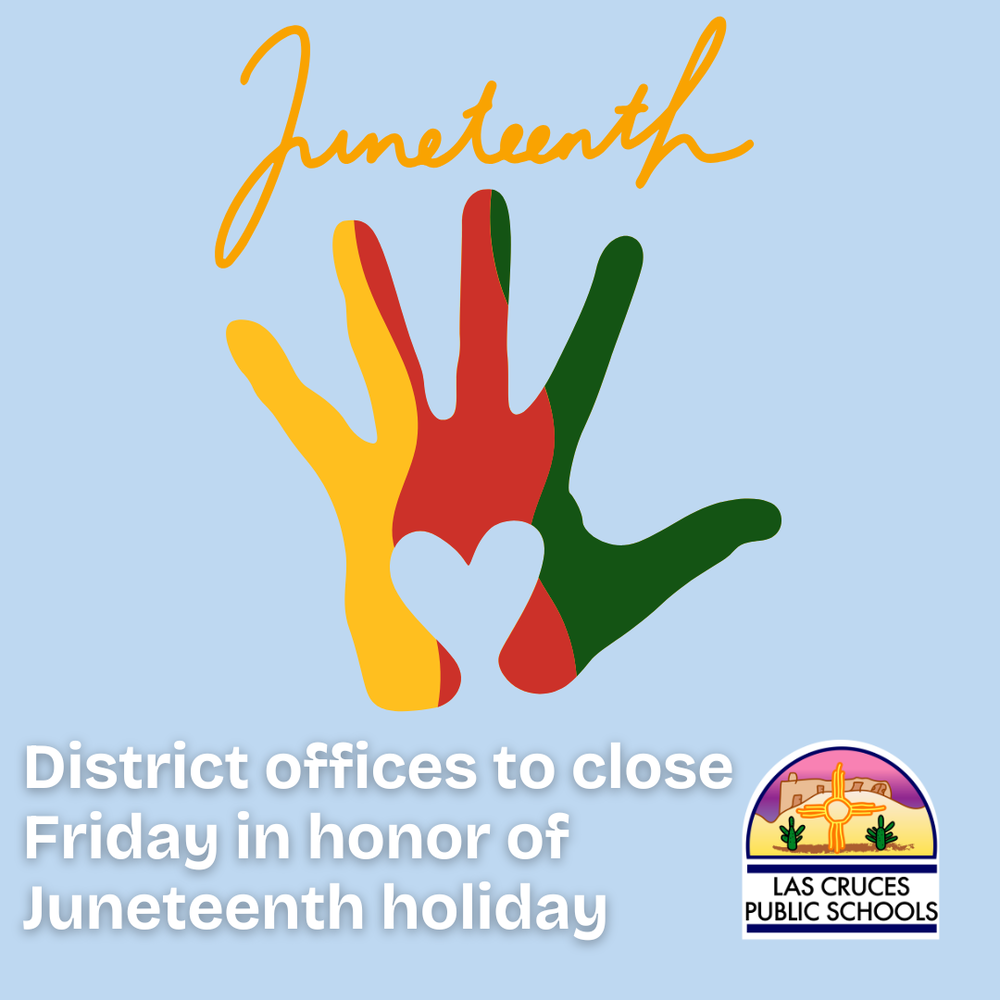 light blue graphic with Juineteenth information