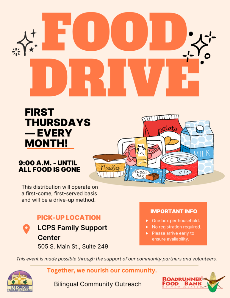 Roadrunner Food Bank and LCPS Partner to Host Monthly Drive-Thru Food Distribution