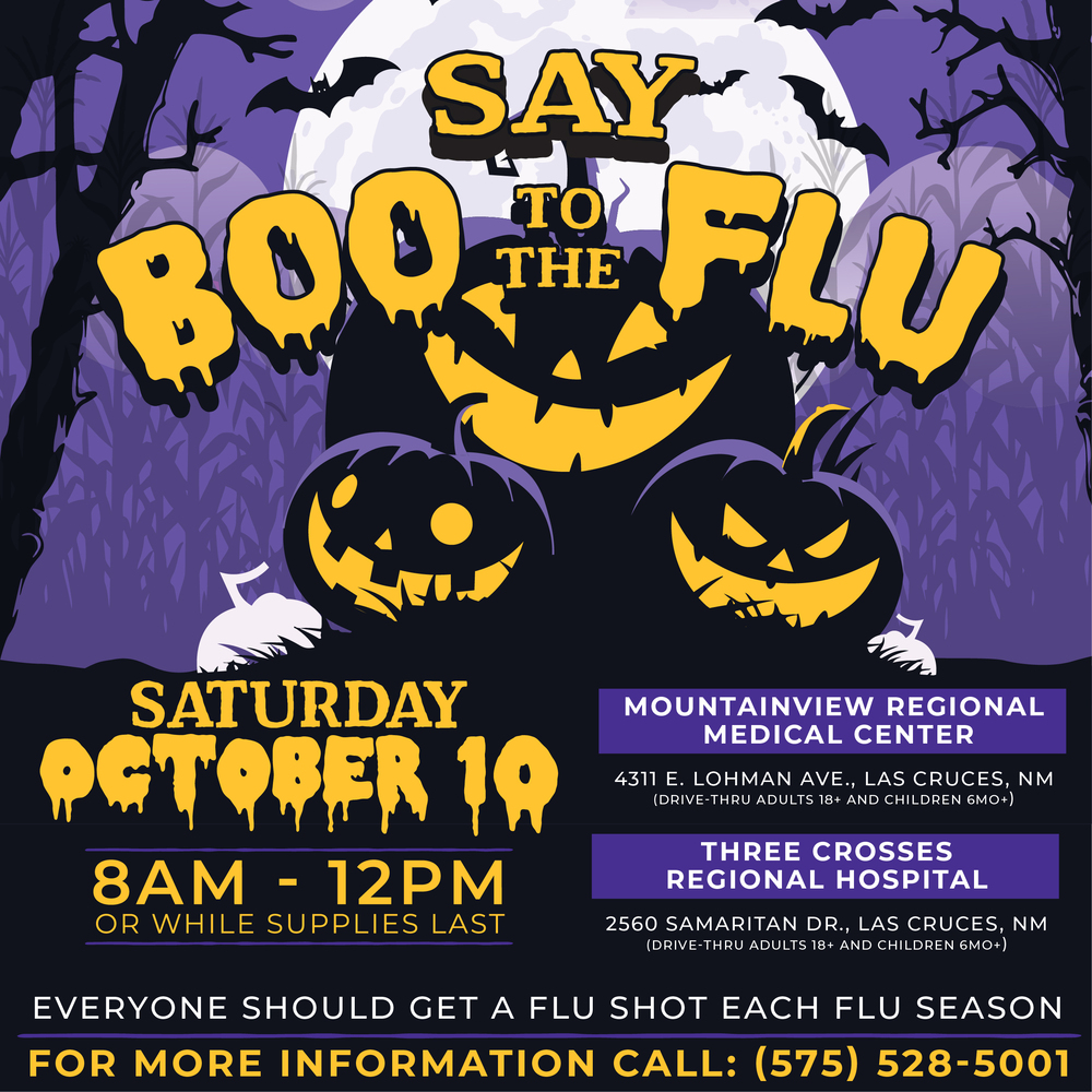 ‘Boo to the Flu’ is back and at no cost to you! Drive-thru vaccinations for children and adults at local hospitals