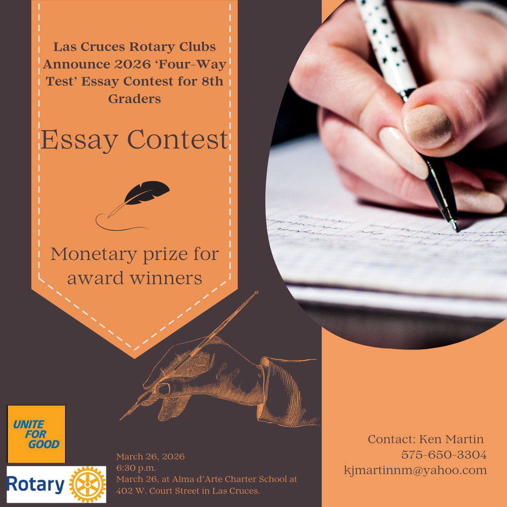 Las Cruces Rotary Clubs Announce 2026 ‘Four-Way Test’ Essay Contest for Eighth Graders