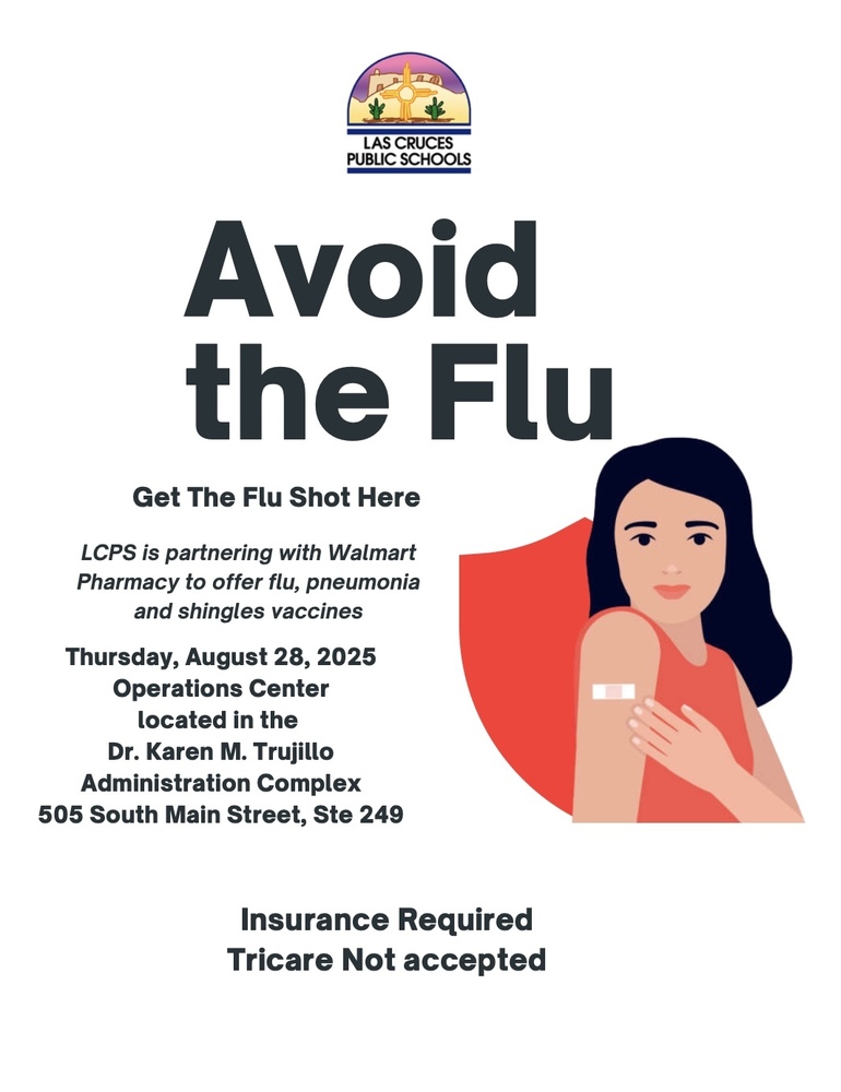 white poster with vaccination clinic details