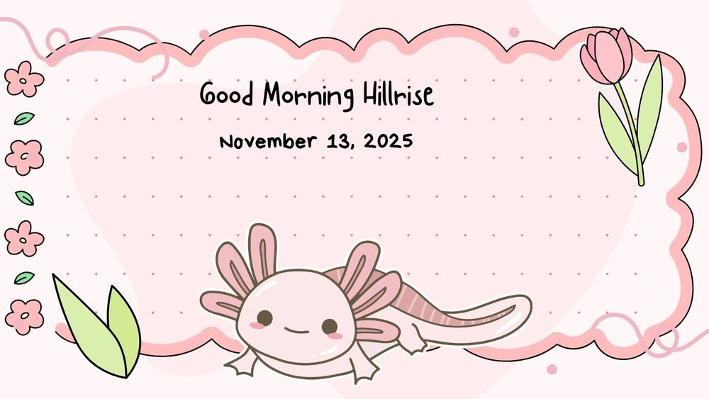 Announcements November 13, 2025