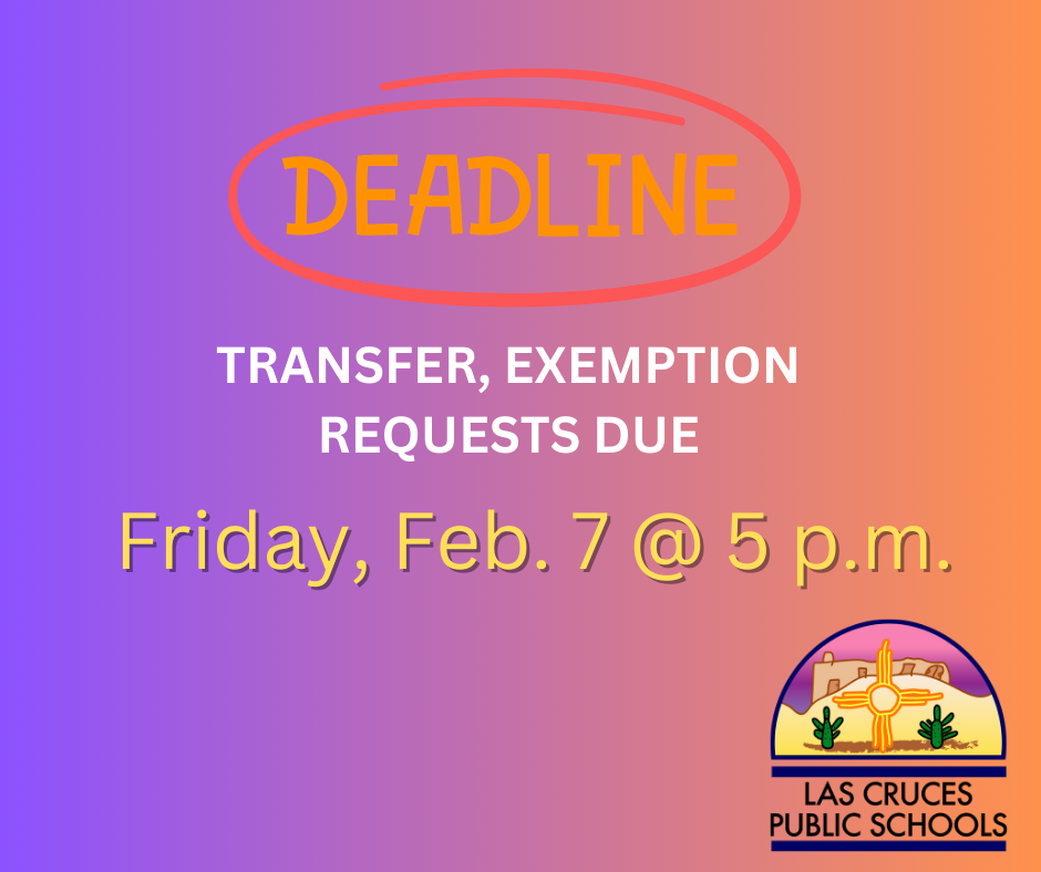purple gradient graphic with deadline information on transfer, exemption requests
