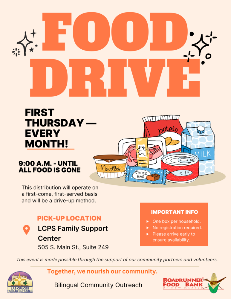 Roadrunner Food Bank and LCPS Partner to Host Monthly Drive-Thru Food Distribution