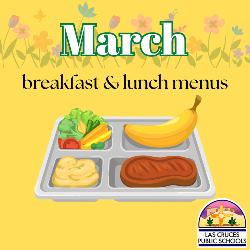 yellow graphic with school lunch icon