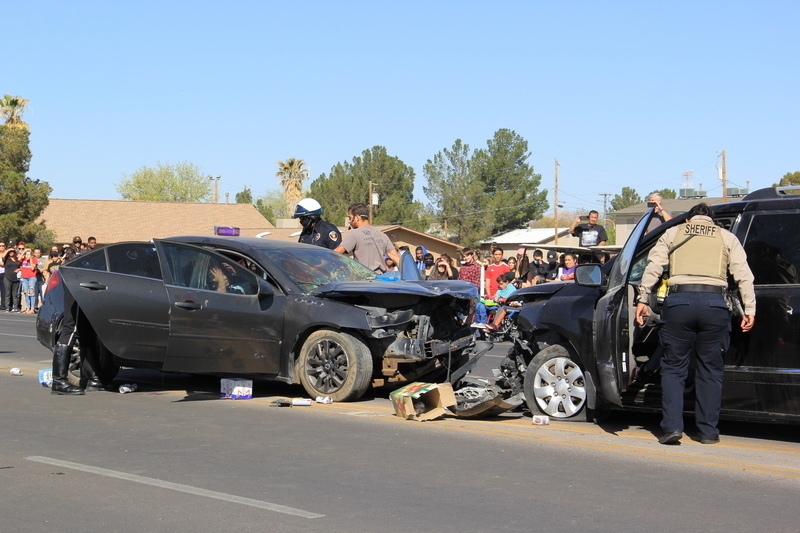 two cars involved in a crash
