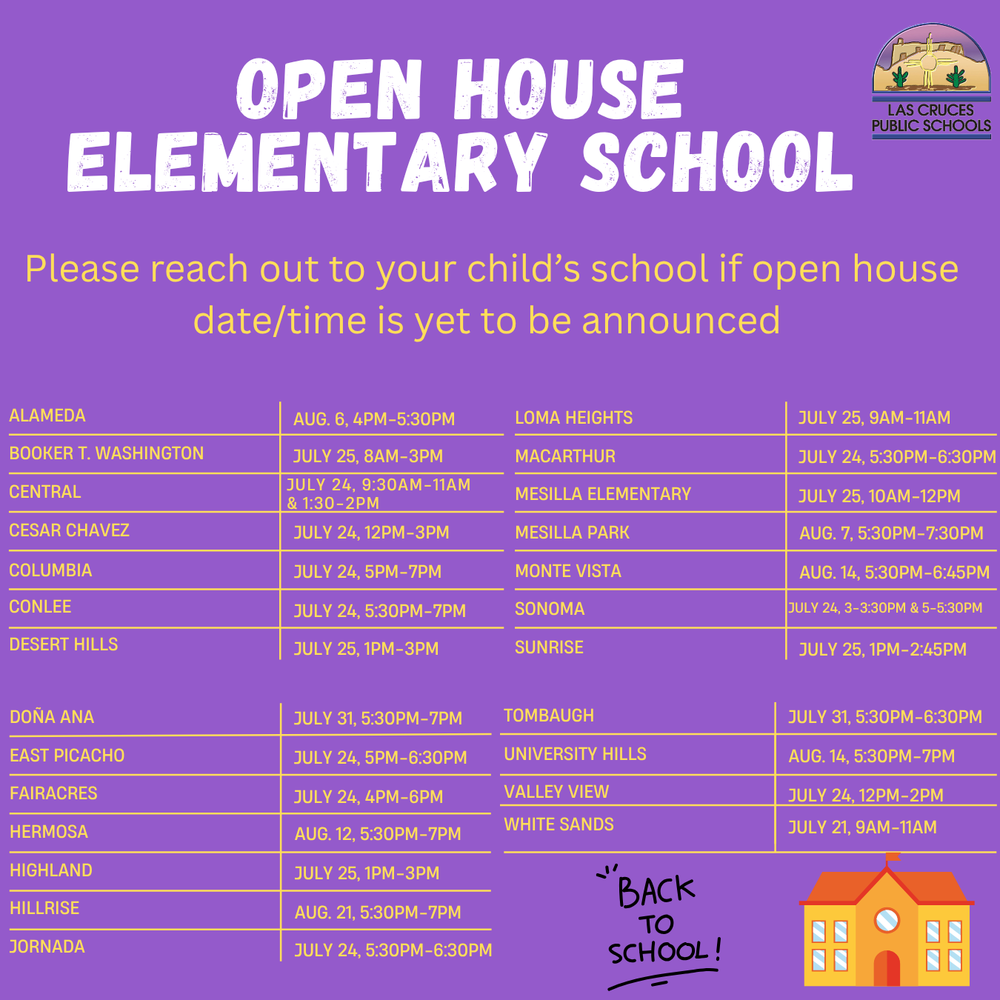 LCPS Announces Open House Dates for 2025–26 School Year