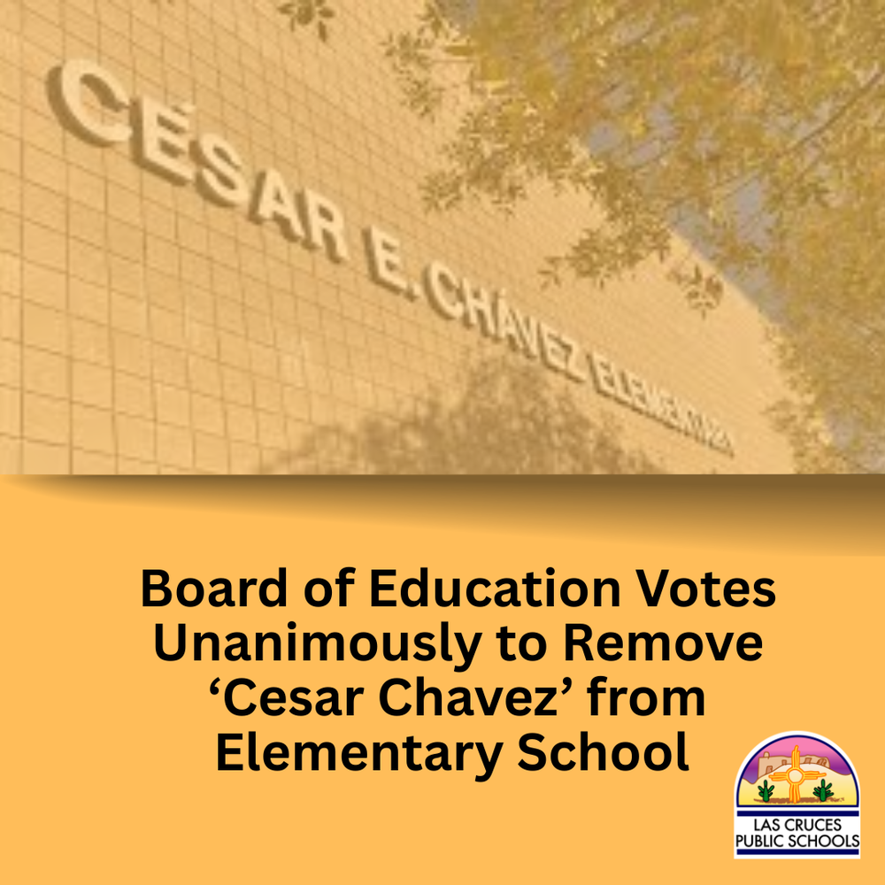 yellow graphic with Cesar Chavez Elementary School