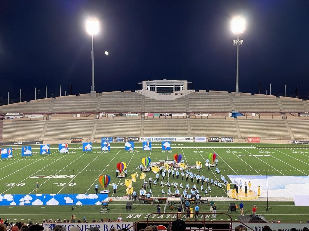 Congratulations to Las Cruces Public Schools 4th place OMHS, 5th place CHS, 9th place LCHS, and all finalist bands at the Bands of America New Mexico Regional! #Thrive575 @lcps.activities @lcps.athletics Finals Results 75.55 – Fossil Ridge HS 73.70 – Loveland HS 71.90 – Eastlake HS 69.90 – Royal Knight Regiment - Organ Mountain 69.55 – Centennial High School Band 69.40 – Pecos HS 68.45 – Andress HS 67.90 – Volcano Vista HS 66.20 – Las Cruces High School Band 65.60 – Del Valle HS 64.30 – Bel Air HS 63.10 – Americas HS Outstanding Music Performance – Fossil Ridge HS Outstanding Visual Performance – Fossil Ridge HS Outstanding General Effect – Fossil Ridge HS