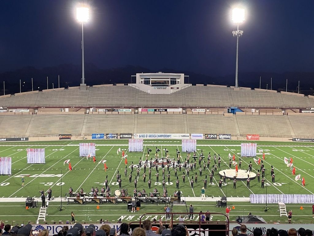 Congratulations to Las Cruces Public Schools 4th place OMHS, 5th place CHS, 9th place LCHS, and all finalist bands at the Bands of America New Mexico Regional! #Thrive575 @lcps.activities @lcps.athletics Finals Results 75.55 – Fossil Ridge HS 73.70 – Loveland HS 71.90 – Eastlake HS 69.90 – Royal Knight Regiment - Organ Mountain 69.55 – Centennial High School Band 69.40 – Pecos HS 68.45 – Andress HS 67.90 – Volcano Vista HS 66.20 – Las Cruces High School Band 65.60 – Del Valle HS 64.30 – Bel Air HS 63.10 – Americas HS Outstanding Music Performance – Fossil Ridge HS Outstanding Visual Performance – Fossil Ridge HS Outstanding General Effect – Fossil Ridge HS