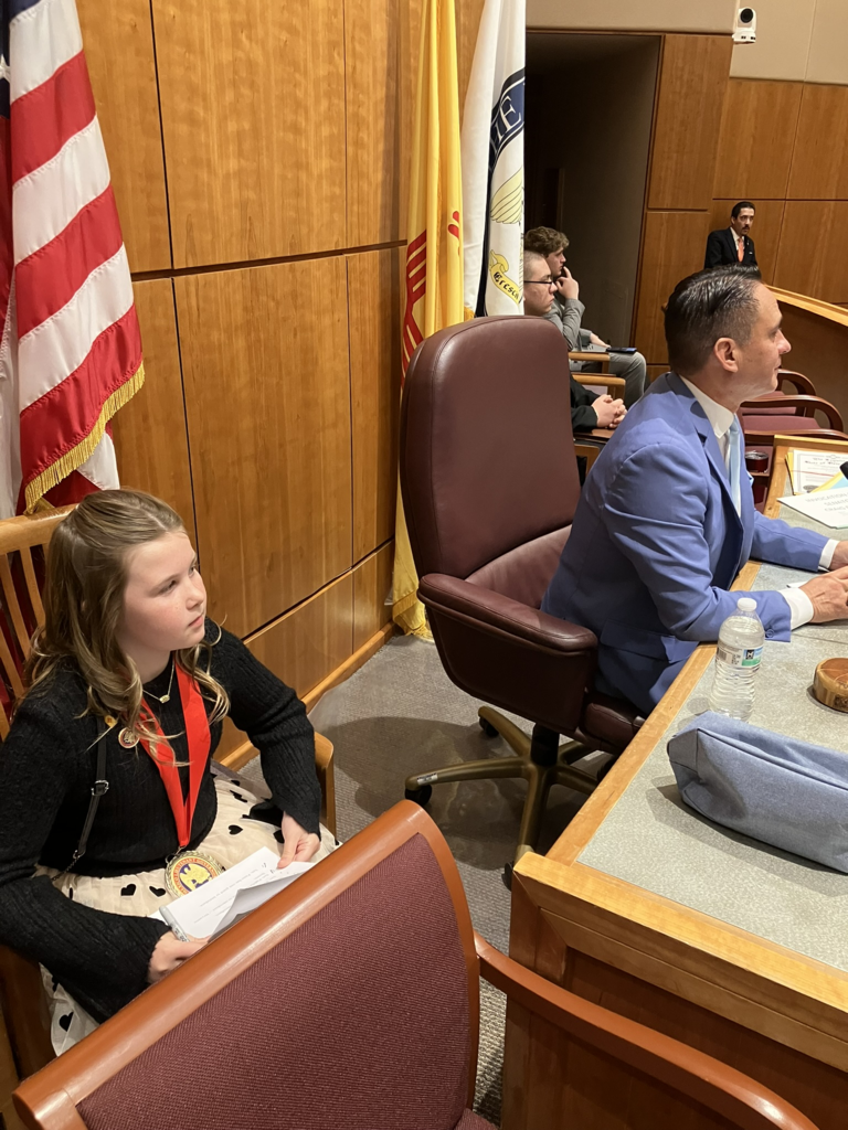 Congratulations to Ariella Bluth, an outstanding 5th grader at Desert Hills Elementary School in Las Cruces & an Honorary Lieutenant Governor in the Roundhouse this week. I am glad to be able to offer young New Mexicans the chance to learn about the inner workings of our democracy and the State’s legislative & the executive processes first-hand and in-person. Out-of-school-time learning can be invaluable for students. #nmleg
