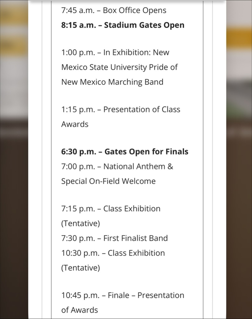 Come out and support our Las Cruces Public Schools marching bands as they compete in the first competition of the season, the Music for All Bands of America New Mexico Regional, this Saturday, September 20th, at NMSU Aggie Memorial Stadium. 