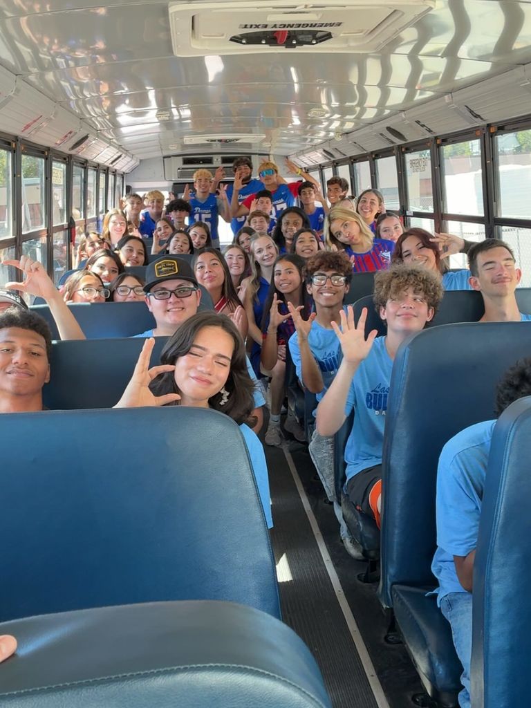 Bulldog pride on the move! The Las Cruces High School Spirit Bus rolled through our elementary schools today, spreading blue & red energy, school spirit and the power of student leadership.