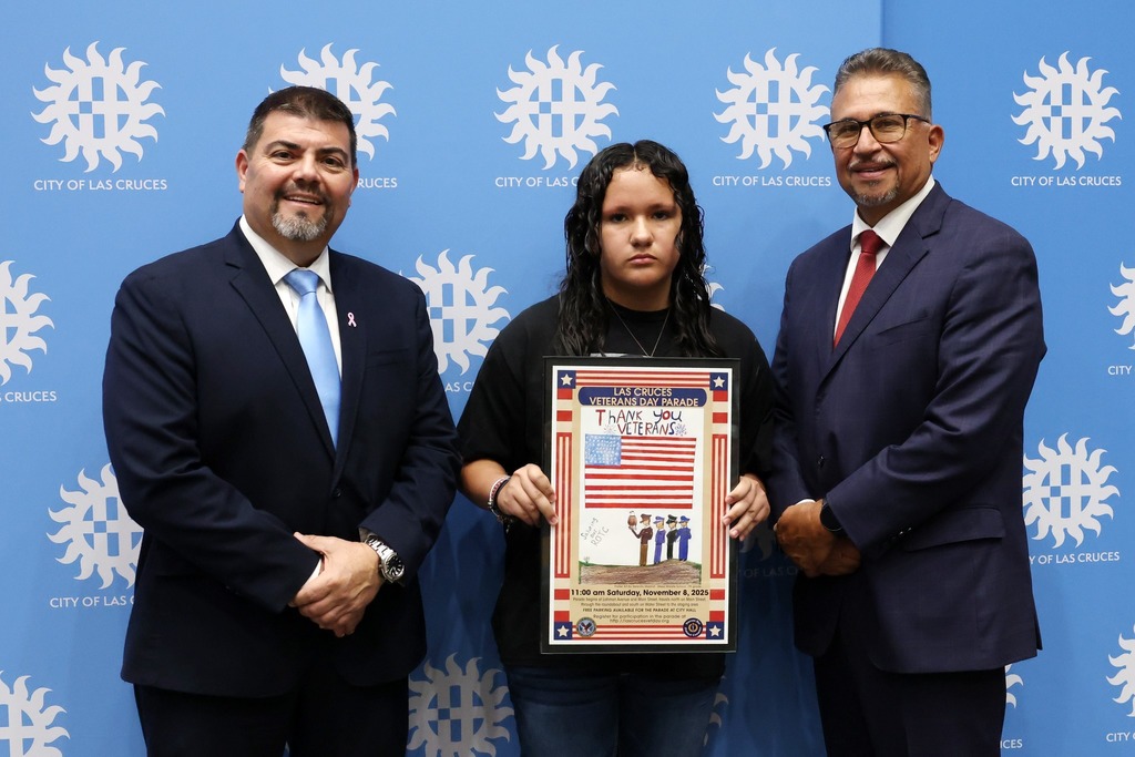 Las Cruces City Council recognized the Veterans Day Poster Contest winners. 