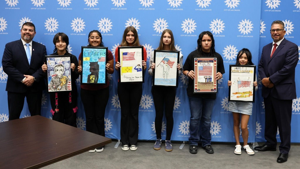 Las Cruces City Council recognized the Veterans Day Poster Contest winners. 