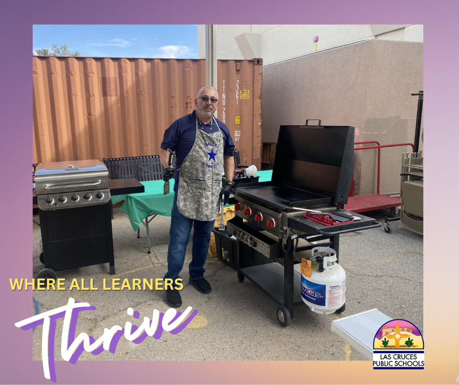 Purple gradient graphic with photo of Sam Bailon or Thrive Thursday spotlight