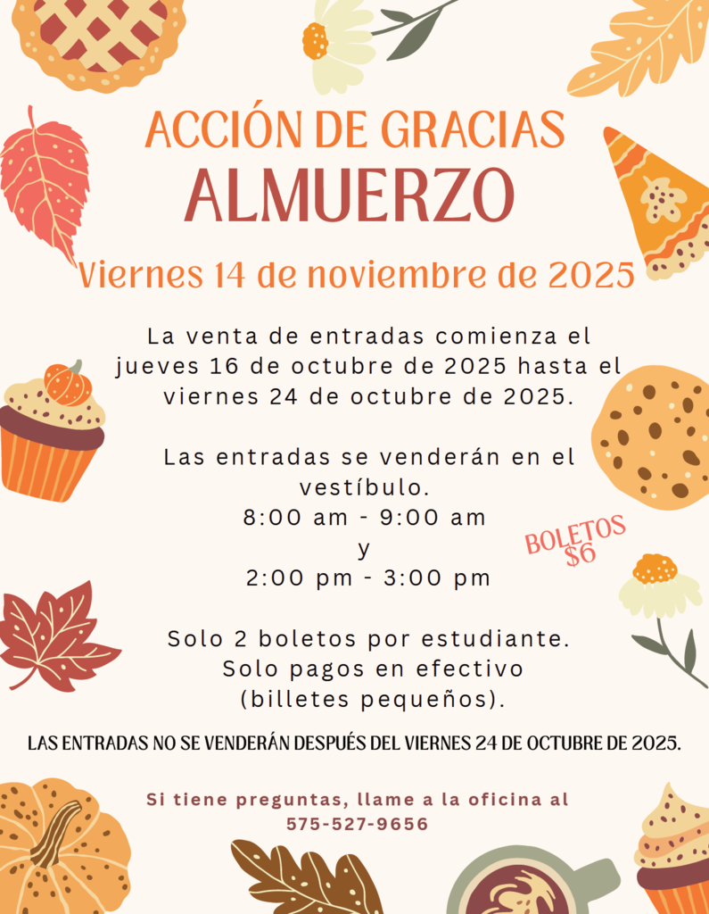 Thanksgiving Luncheon Flyer in Spanish