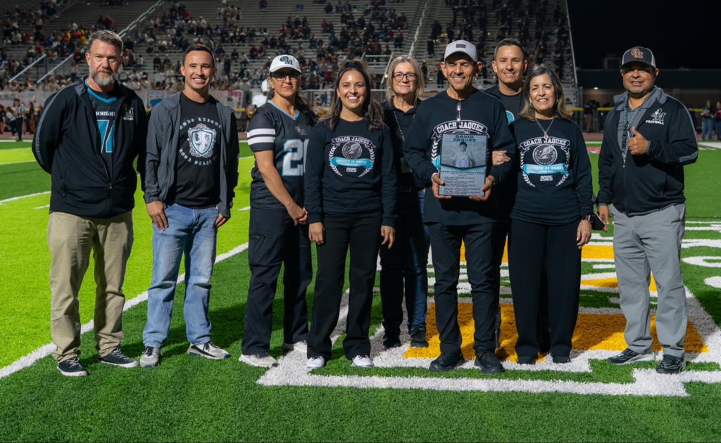 Congratulations to Coach David Jaquez on his recent induction into the Knights of Honor Wall at the Castle!