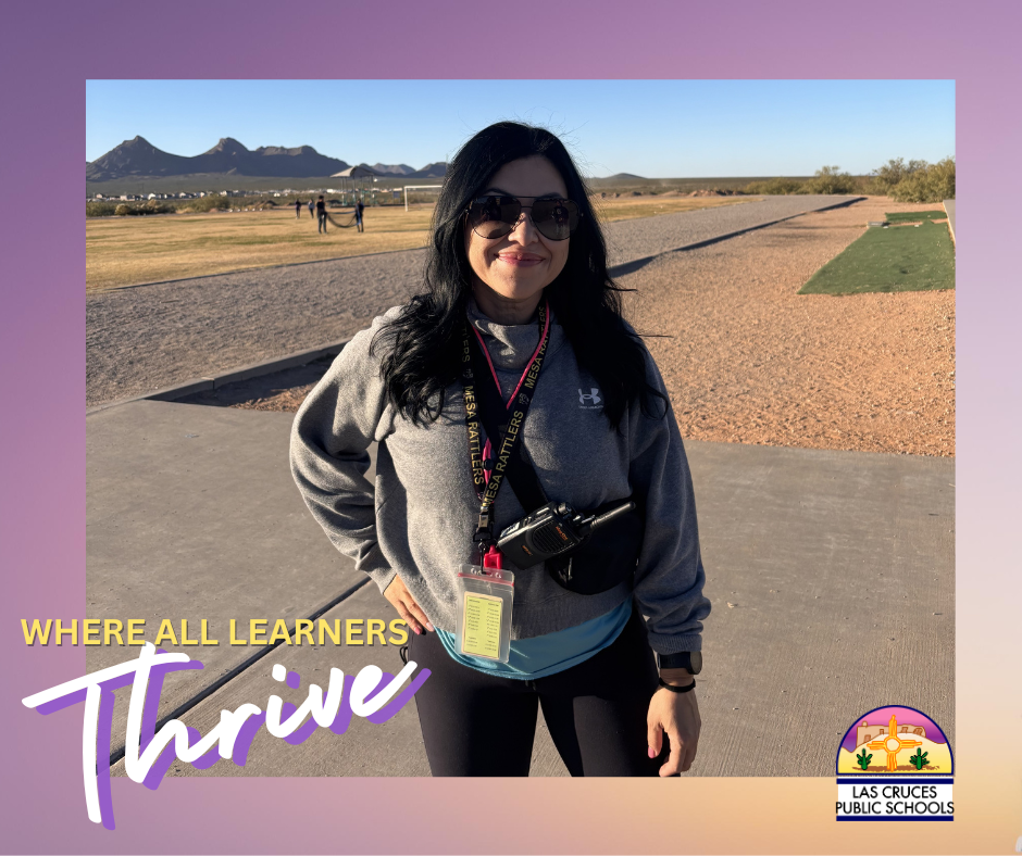 Purple gradient graphic with photo for Thrive Thursday spotlight