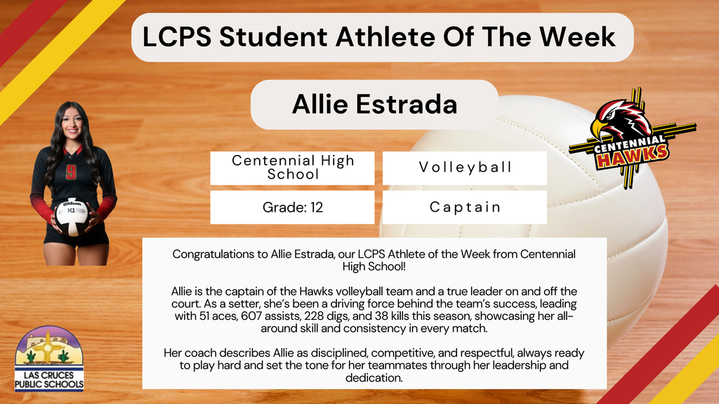 Congrats to Allie Estrada, LCPS Athlete of the Week from CHS!