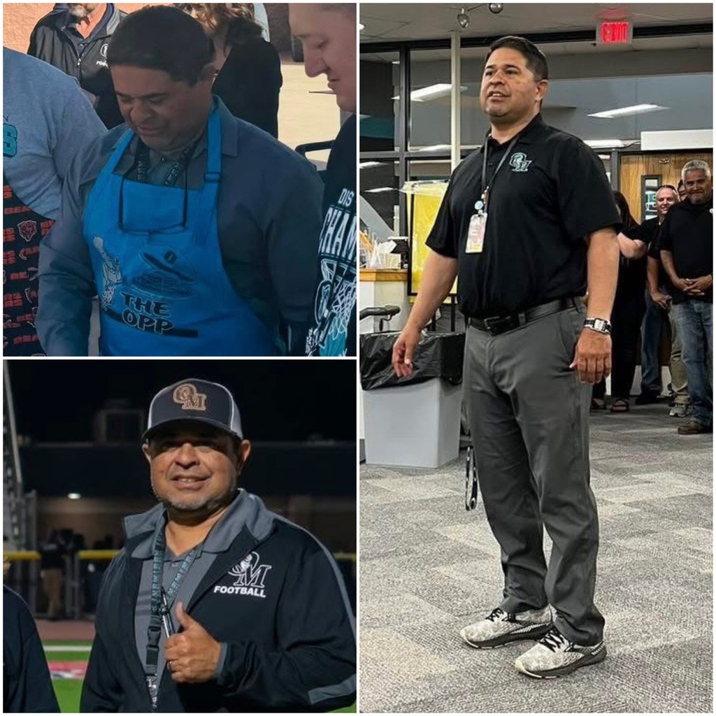 three photos in a collage of Louie Lucero